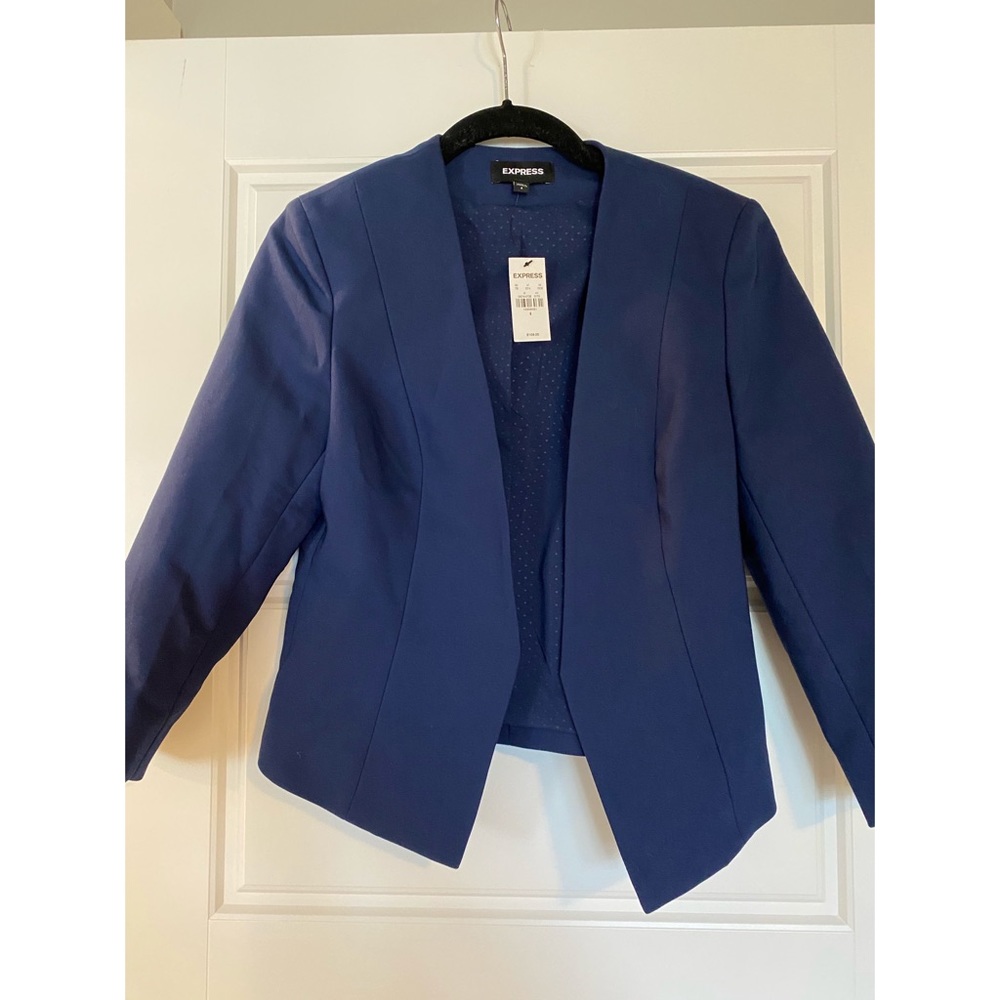 Express Navy Cropped Blazer